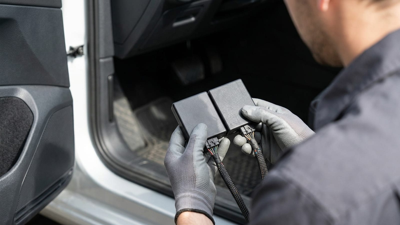 Two immobiliser modules being compared side by side